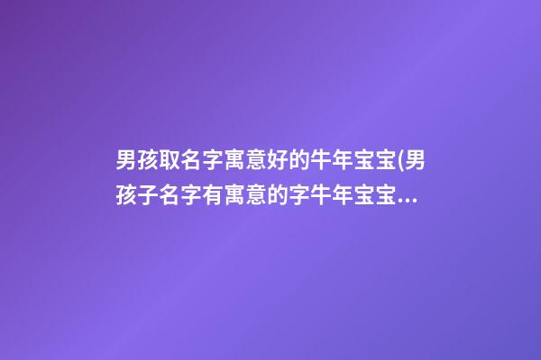 男孩取名字寓意好的牛年宝宝(男孩子名字有寓意的字牛年宝宝)