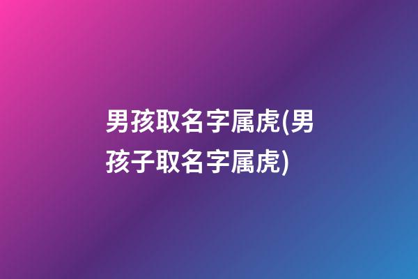 男孩取名字属虎(男孩子取名字属虎)