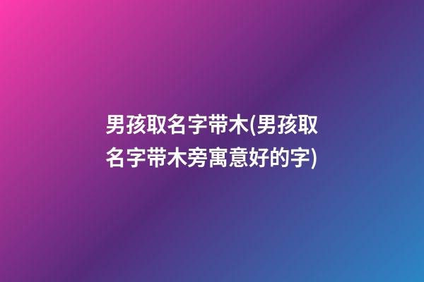 男孩取名字带木(男孩取名字带木旁寓意好的字)