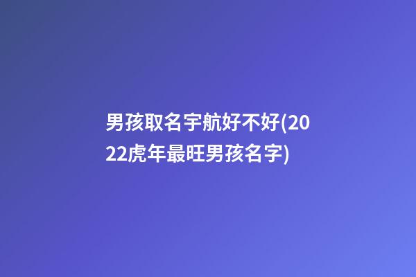 男孩取名宇航好不好(2022虎年最旺男孩名字)