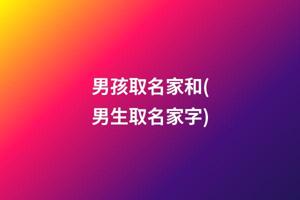 男孩取名家和(男生取名家字)