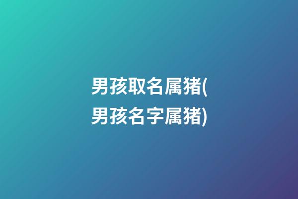 男孩取名属猪(男孩名字属猪)