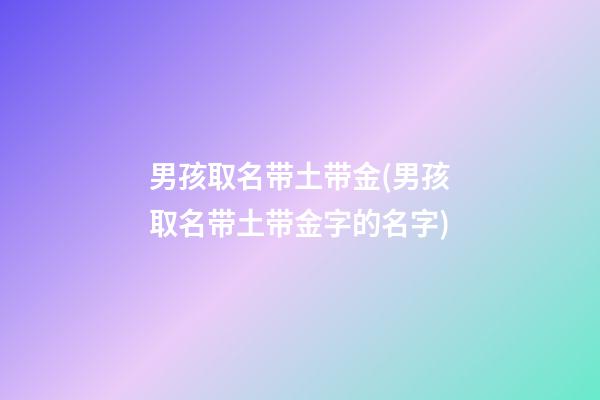 男孩取名带土带金(男孩取名带土带金字的名字)