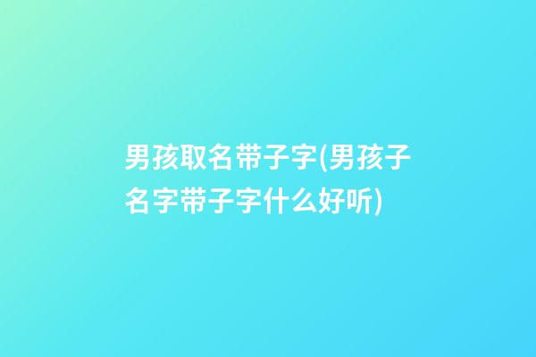 男孩取名带子字(男孩子名字带子字什么好听)