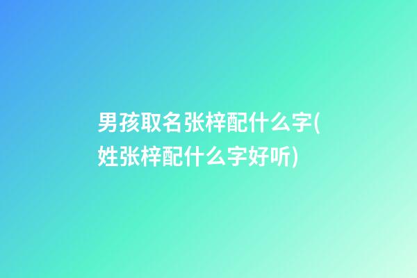 男孩取名张梓配什么字(姓张梓配什么字好听)