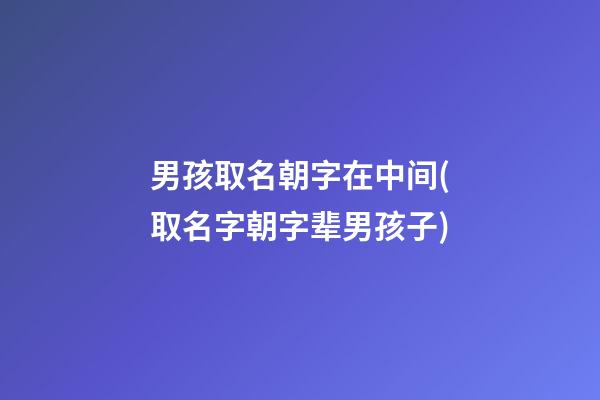 男孩取名朝字在中间(取名字朝字辈男孩子)