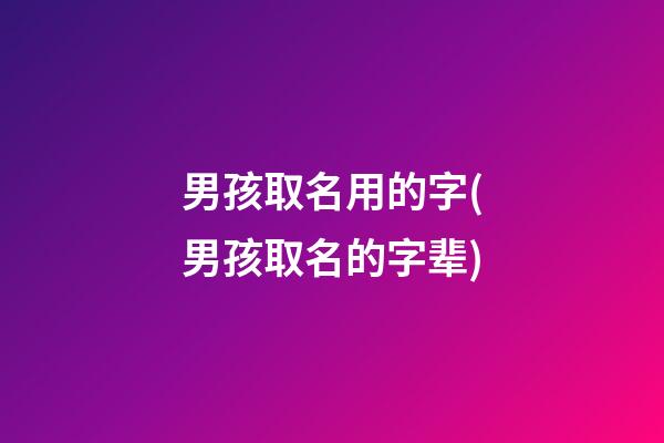 男孩取名用的字(男孩取名的字辈)