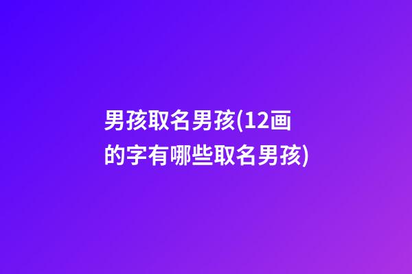男孩取名男孩(12画的字有哪些取名男孩)