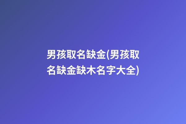 男孩取名缺金(男孩取名缺金缺木名字大全)