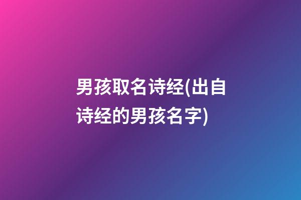 男孩取名诗经(出自诗经的男孩名字)