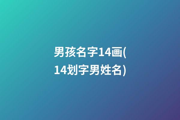 男孩名字14画(14划字男姓名)