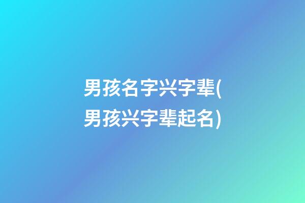 男孩名字兴字辈(男孩兴字辈起名)