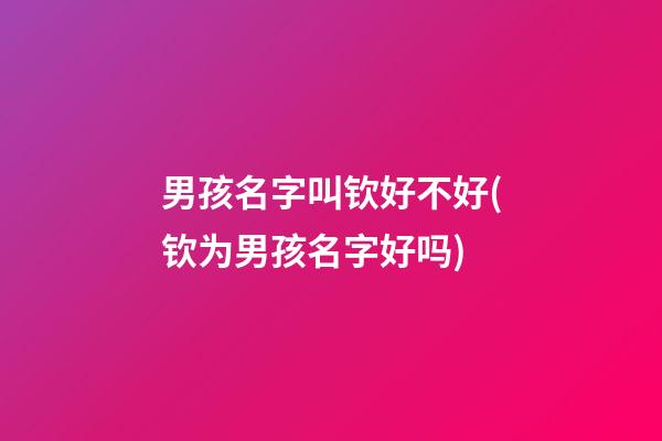 男孩名字叫钦好不好(钦为男孩名字好吗)