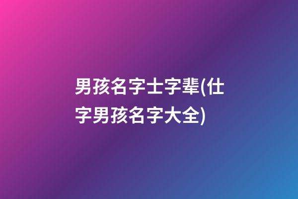 男孩名字士字辈(仕字男孩名字大全)
