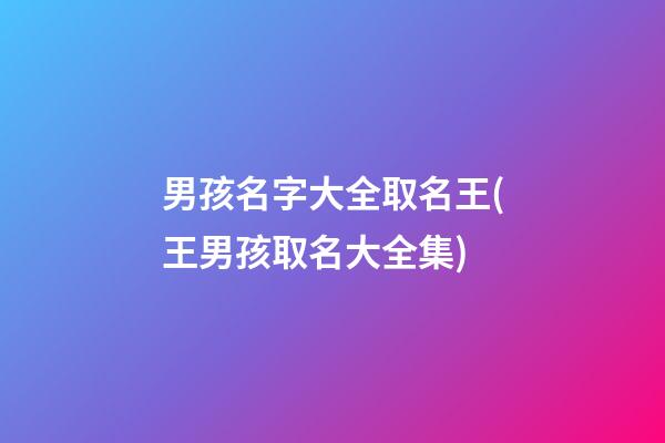 男孩名字大全取名王(王男孩取名大全集)