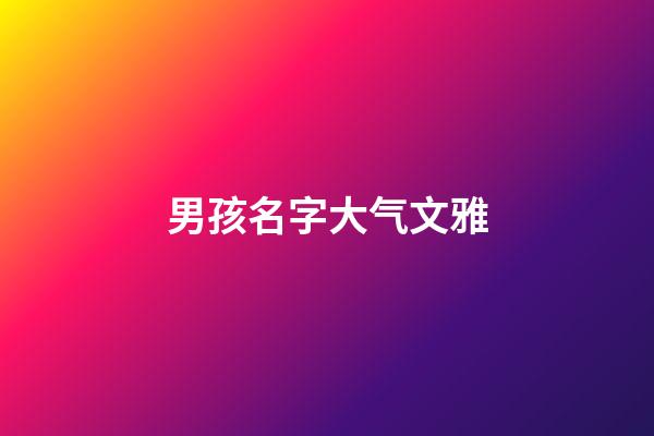 男孩名字大气文雅