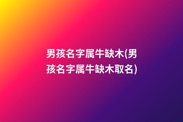 男孩名字属牛缺木(男孩名字属牛缺木取名)