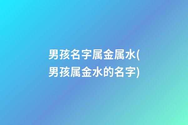 男孩名字属金属水(男孩属金水的名字)