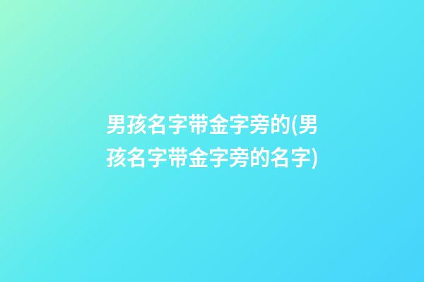 男孩名字带金字旁的(男孩名字带金字旁的名字)