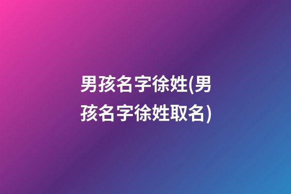 男孩名字徐姓(男孩名字徐姓取名)