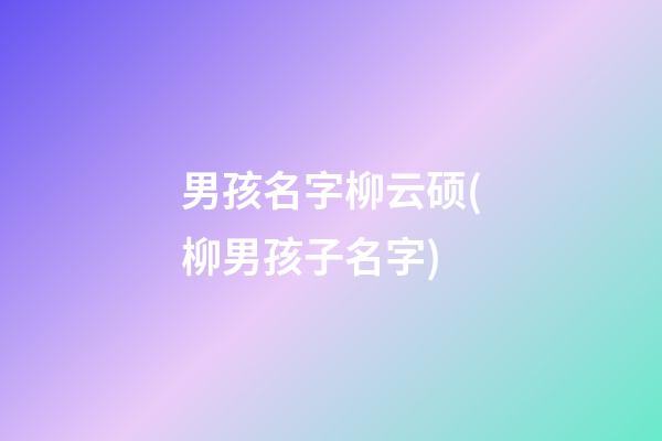 男孩名字柳云硕(柳男孩子名字)