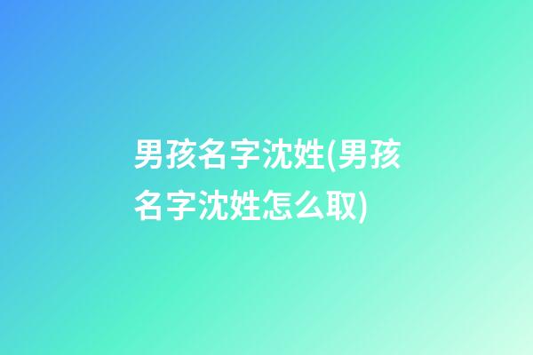 男孩名字沈姓(男孩名字沈姓怎么取)