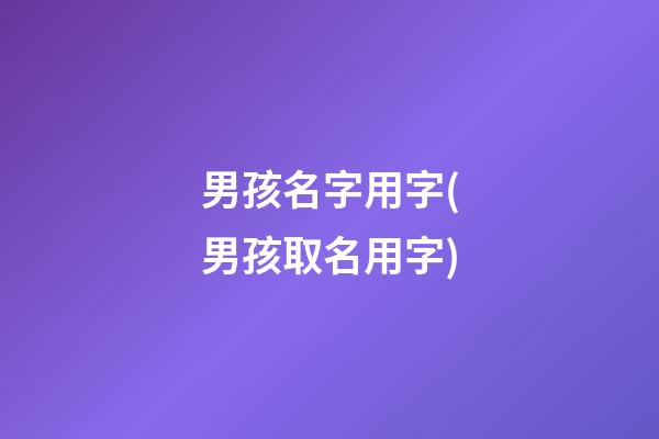 男孩名字用字(男孩取名用字)