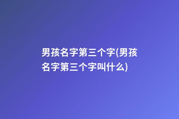 男孩名字第三个字(男孩名字第三个字叫什么)