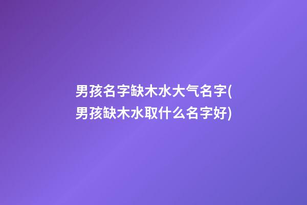 男孩名字缺木水大气名字(男孩缺木水取什么名字好)