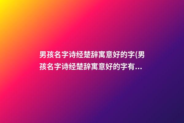 男孩名字诗经楚辞寓意好的字(男孩名字诗经楚辞寓意好的字有哪些)