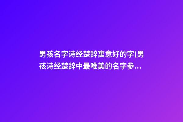 男孩名字诗经楚辞寓意好的字(男孩诗经楚辞中最唯美的名字参考)