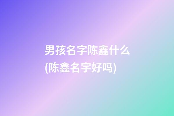男孩名字陈鑫什么(陈鑫名字好吗)