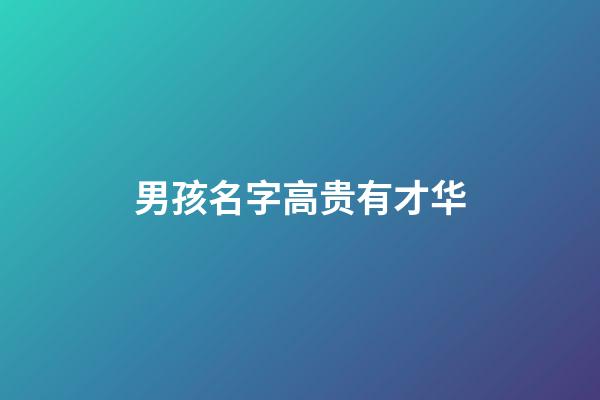 男孩名字高贵有才华