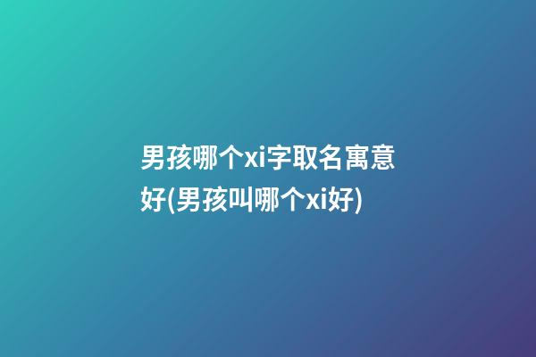 男孩哪个xi字取名寓意好(男孩叫哪个xi好)
