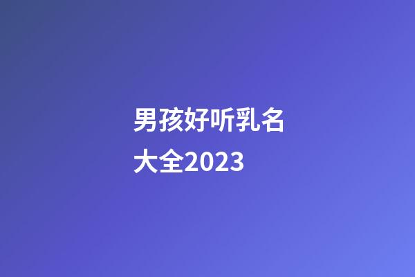 男孩好听乳名大全2023