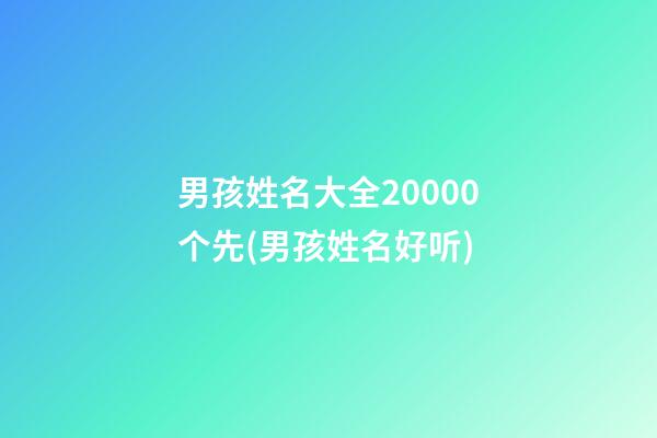 男孩姓名大全20000个先(男孩姓名好听)