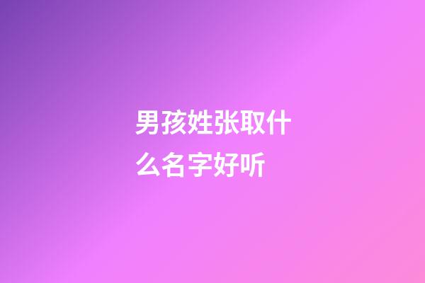 男孩姓张取什么名字好听