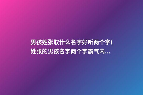 男孩姓张取什么名字好听两个字(姓张的男孩名字两个字霸气内涵)