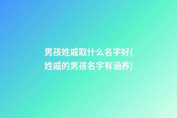 男孩姓戚取什么名字好(姓戚的男孩名字有涵养)