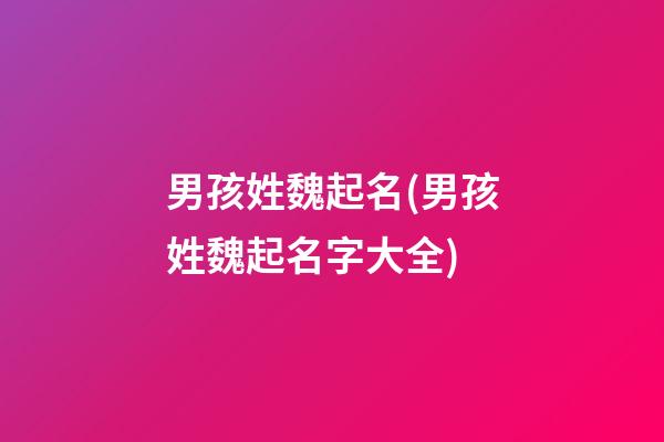 男孩姓魏起名(男孩姓魏起名字大全)