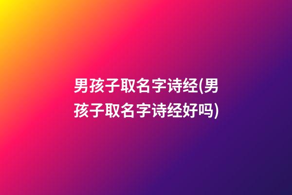 男孩子取名字诗经(男孩子取名字诗经好吗)