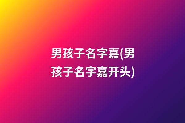 男孩子名字嘉(男孩子名字嘉开头)