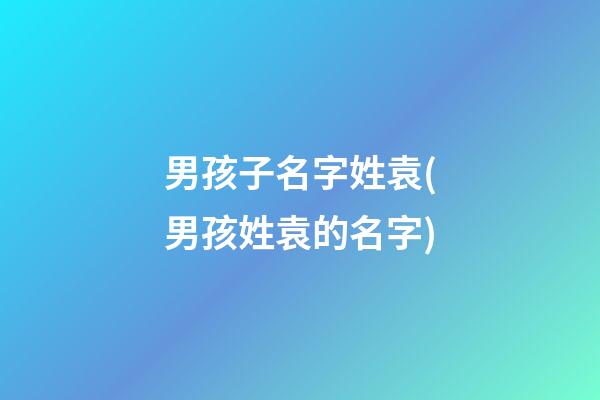 男孩子名字姓袁(男孩姓袁的名字)