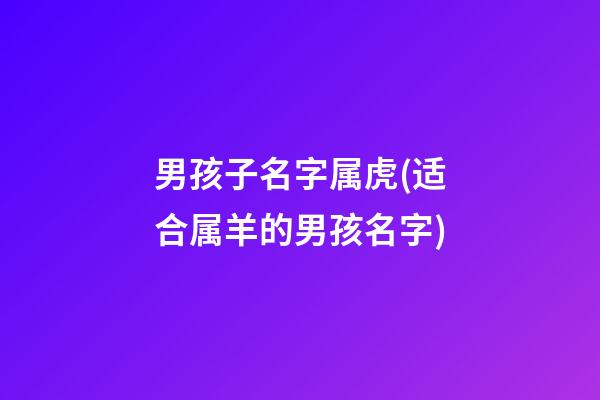 男孩子名字属虎(适合属羊的男孩名字)