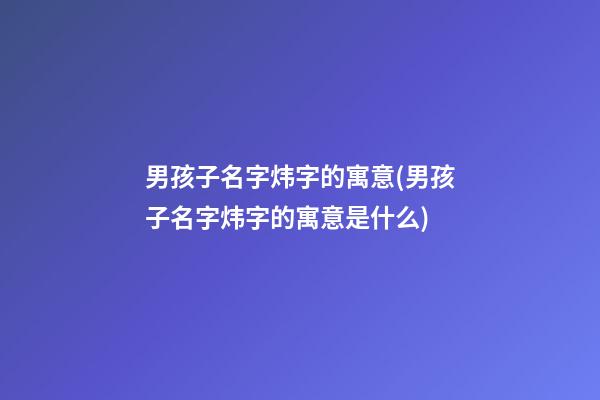 男孩子名字炜字的寓意(男孩子名字炜字的寓意是什么)