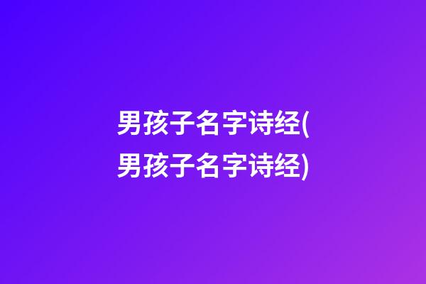 男孩子名字诗经(男孩子名字诗经)
