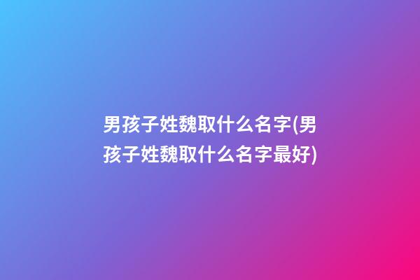 男孩子姓魏取什么名字(男孩子姓魏取什么名字最好)