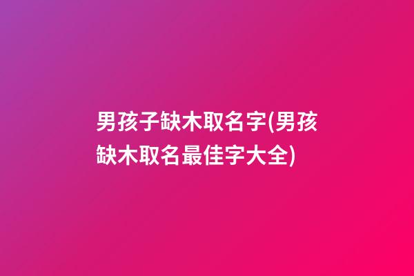 男孩子缺木取名字(男孩缺木取名最佳字大全)