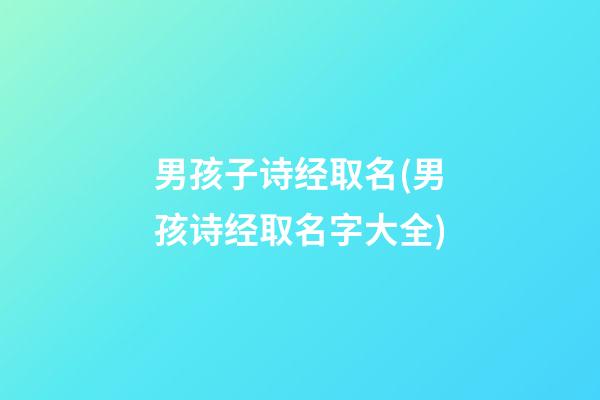 男孩子诗经取名(男孩诗经取名字大全)