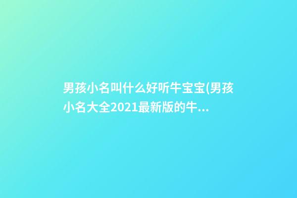 男孩小名叫什么好听牛宝宝(男孩小名大全2021最新版的牛宝宝)